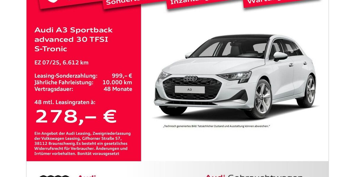 Audi A3 6.612 km 33.471 &euro; Bremerhaven 27576