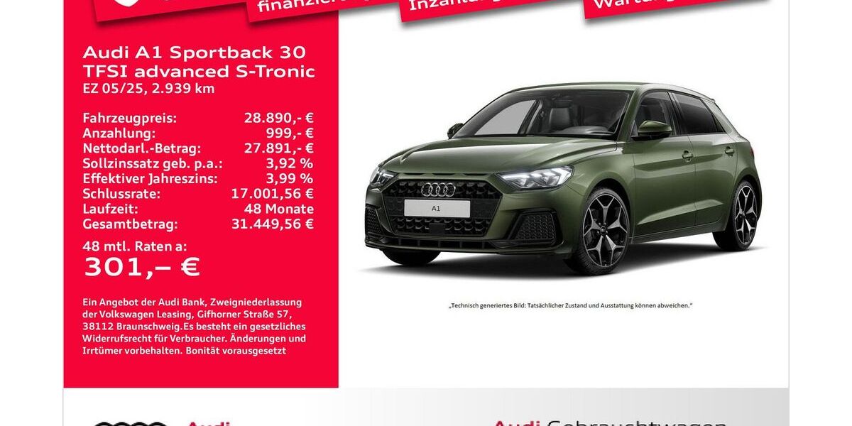 Audi A1 2.939 km 28.891 &euro; Bremerhaven 27576